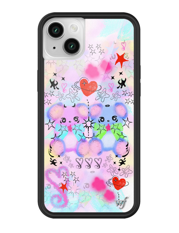 Cotton Candy Teddies iPhone Case with Pastel Doodle Print