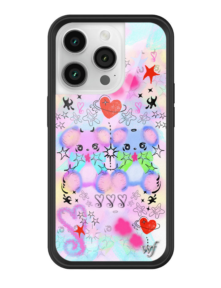 Cotton Candy Teddies iPhone Case with Pastel Doodle Print