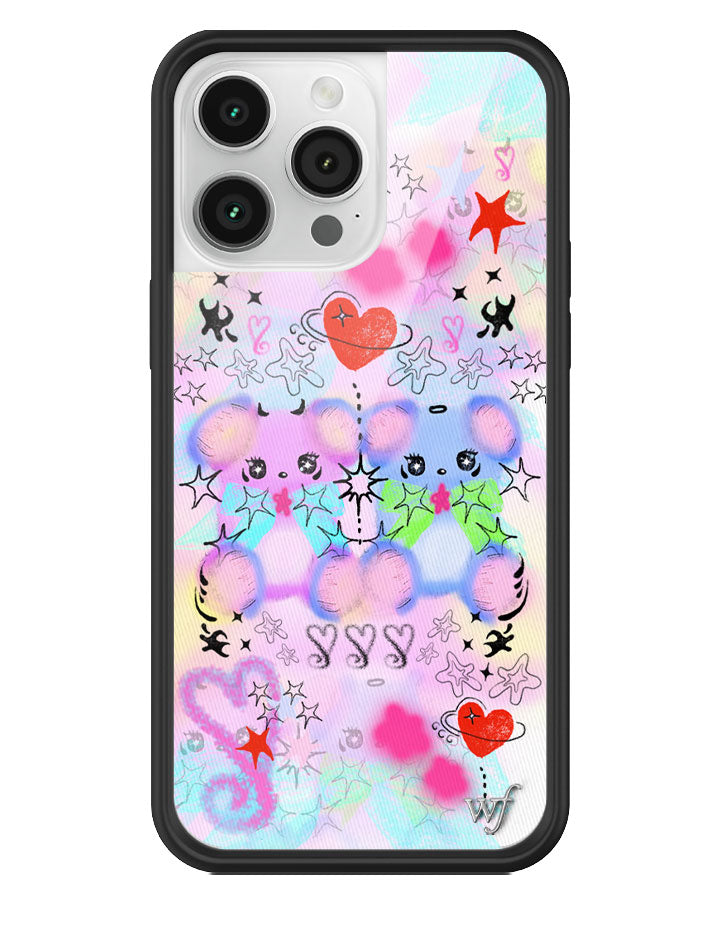 Cotton Candy Teddies iPhone Case with Pastel Doodle Print