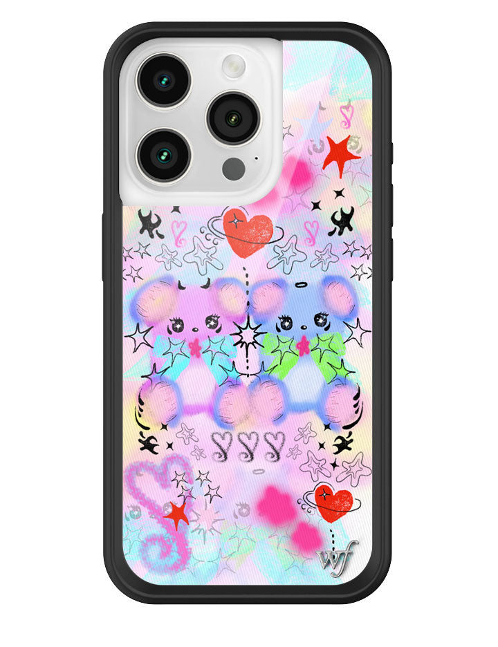 Cotton Candy Teddies iPhone Case with Pastel Doodle Print