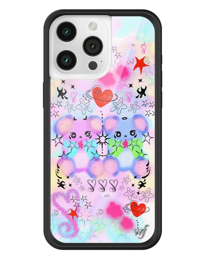 Cotton Candy Teddies iPhone Case with Pastel Doodle Print