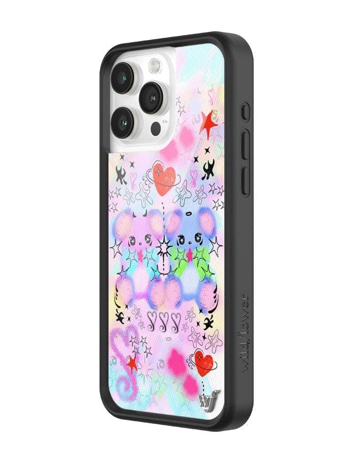 Cotton Candy Teddies iPhone Case with Pastel Doodle Print