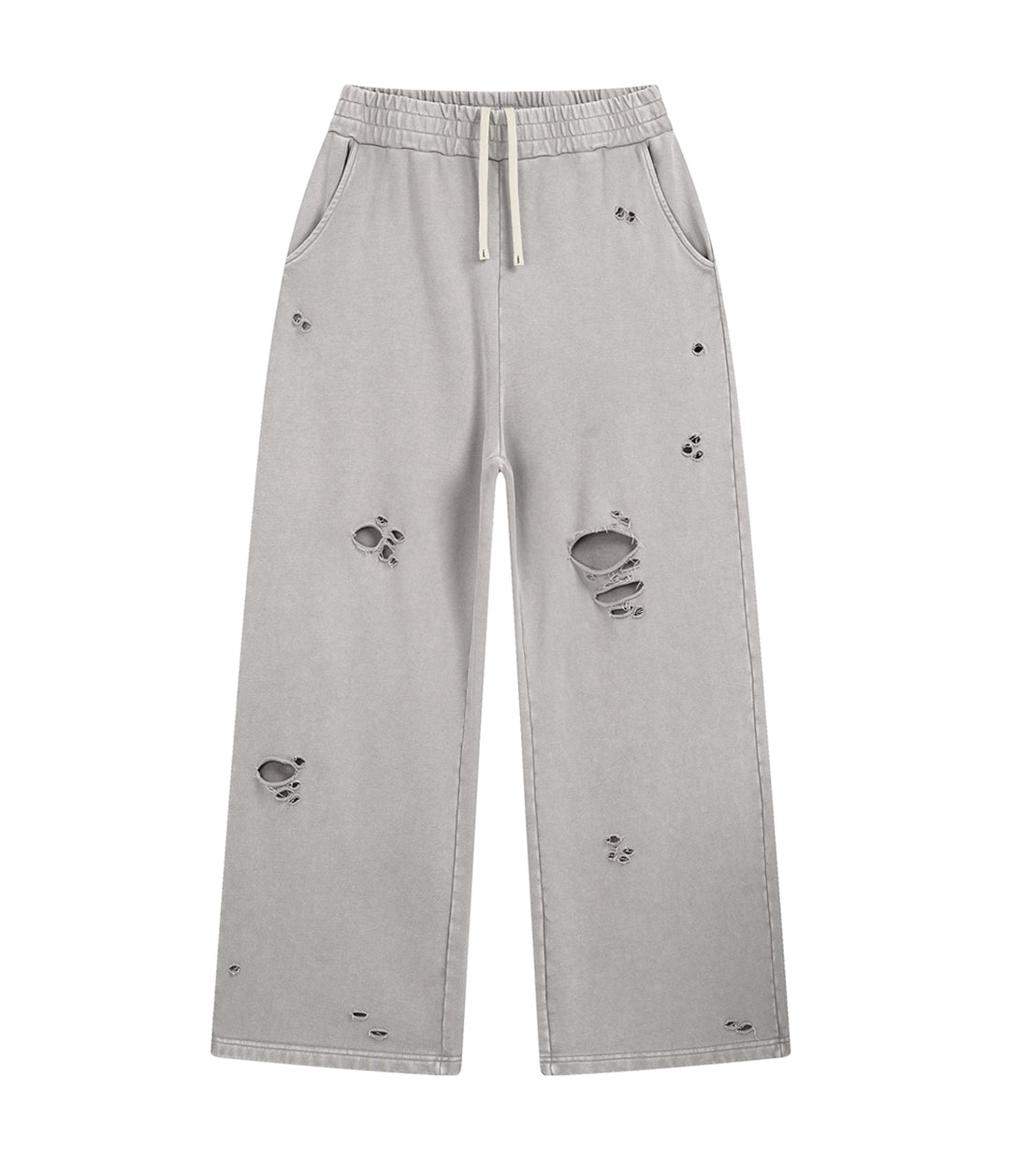 GREY DESTROYED SWEATPANTS