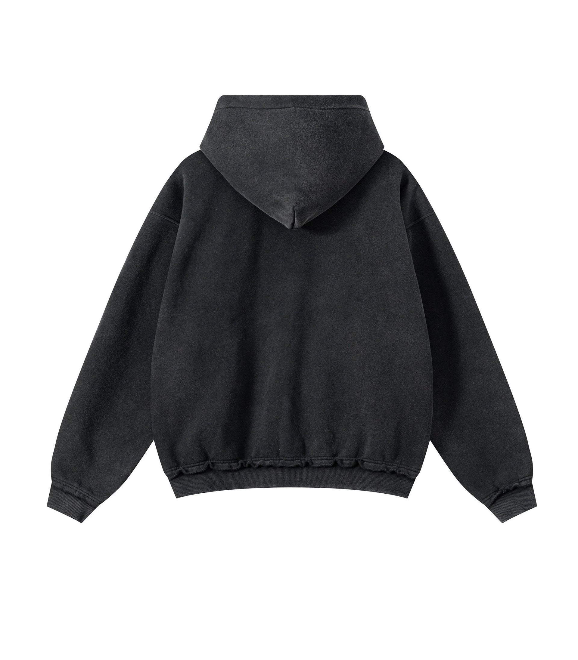 NOIR DISTRESSED ZIP HOODIE