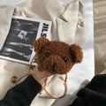 Plush Cartoon Bear Head One Shoulder Crossbody Bag