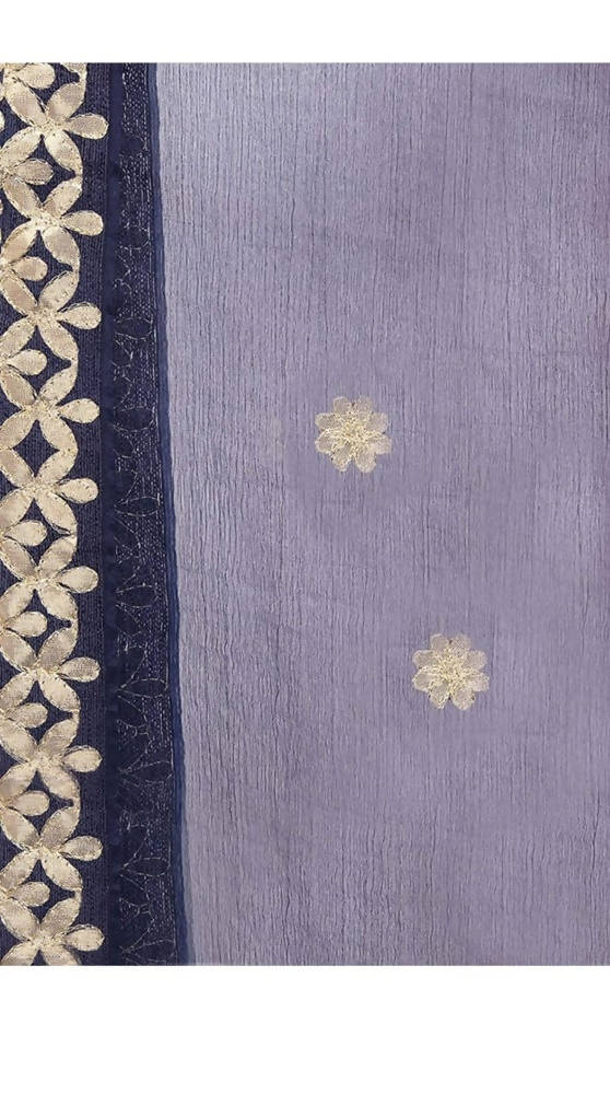 Navy Blue Organza Gotta Patti Dupatta for Festive Wear