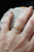 Dainty Twisted Gold Ring – 18K Gold Plated Stainless Steel Open Back Stacking Ring