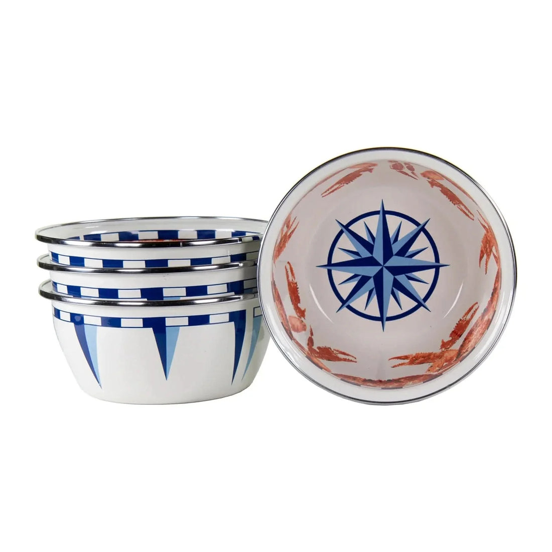 Aspen Grove Enamelware Salad Bowls - Rustic Set of 4