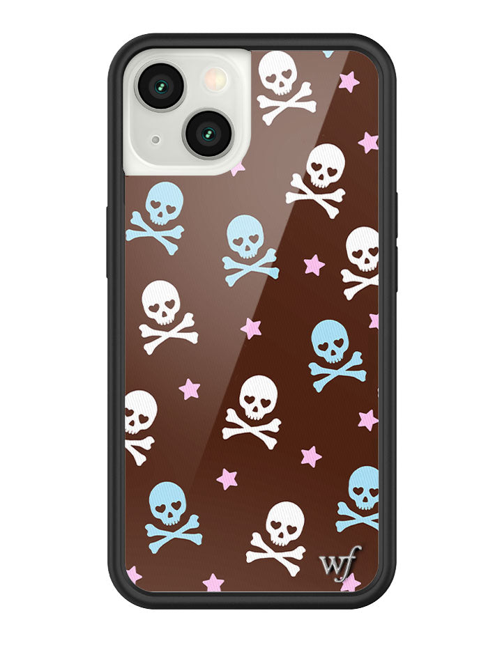Cross Bones iPhone Case Hazelnut Brown Skull Print Protective - Image 21
