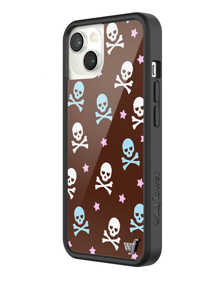 Cross Bones iPhone Case Hazelnut Brown Skull Print Protective - Image 22