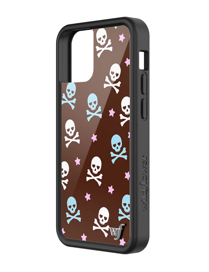 Cross Bones iPhone Case Hazelnut Brown Skull Print Protective - Image 24