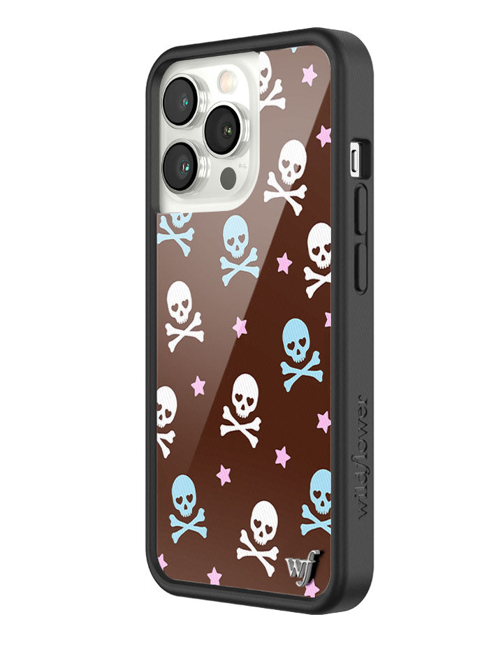 Cross Bones iPhone Case Hazelnut Brown Skull Print Protective - Image 20