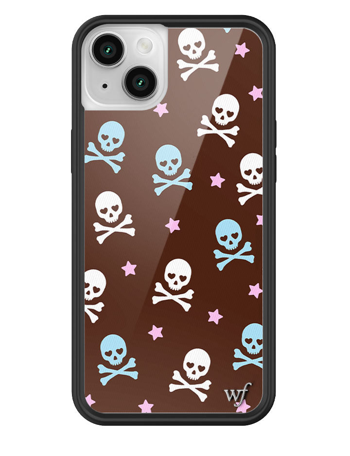 Cross Bones iPhone Case Hazelnut Brown Skull Print Protective - Image 11