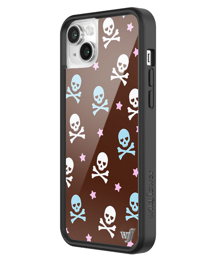 Cross Bones iPhone Case Hazelnut Brown Skull Print Protective - Image 12