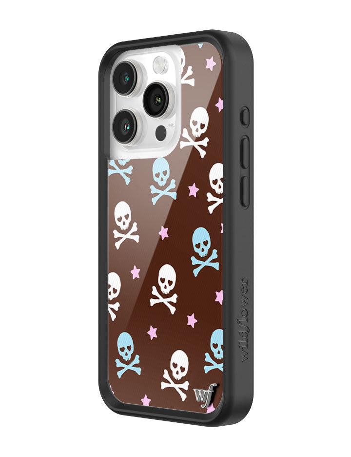 Cross Bones iPhone Case Hazelnut Brown Skull Print Protective - Image 6
