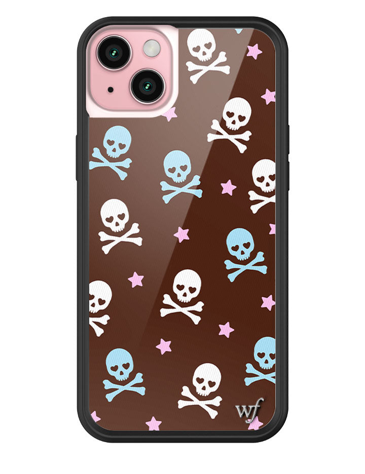 Cross Bones iPhone Case Hazelnut Brown Skull Print Protective - Image 3