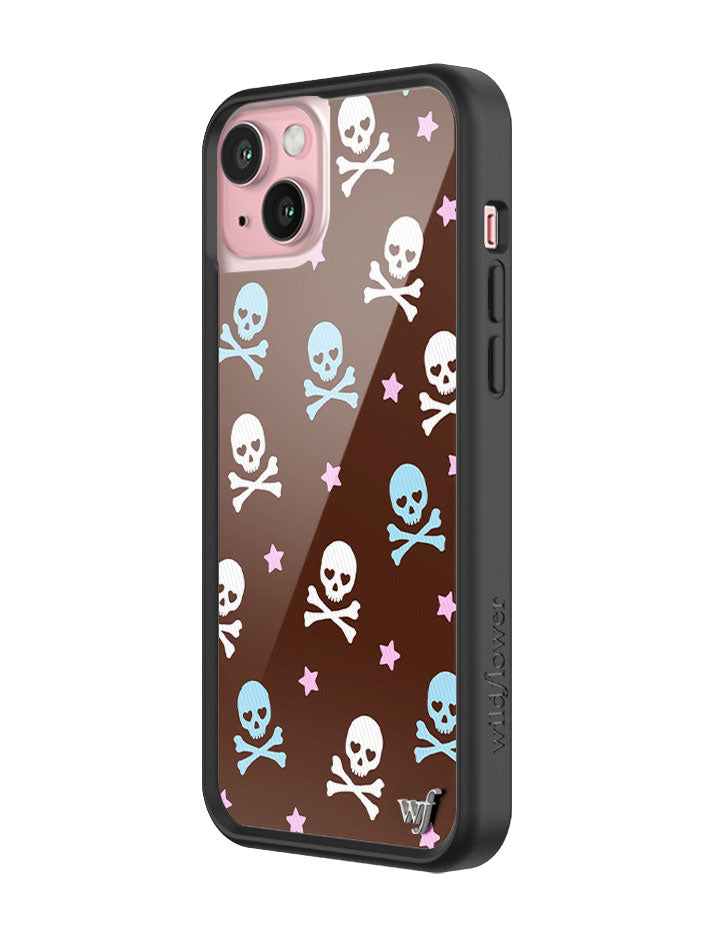 Cross Bones iPhone Case Hazelnut Brown Skull Print Protective - Image 4