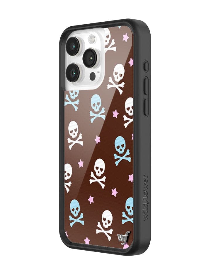 Cross Bones iPhone Case Hazelnut Brown Skull Print Protective - Image 2
