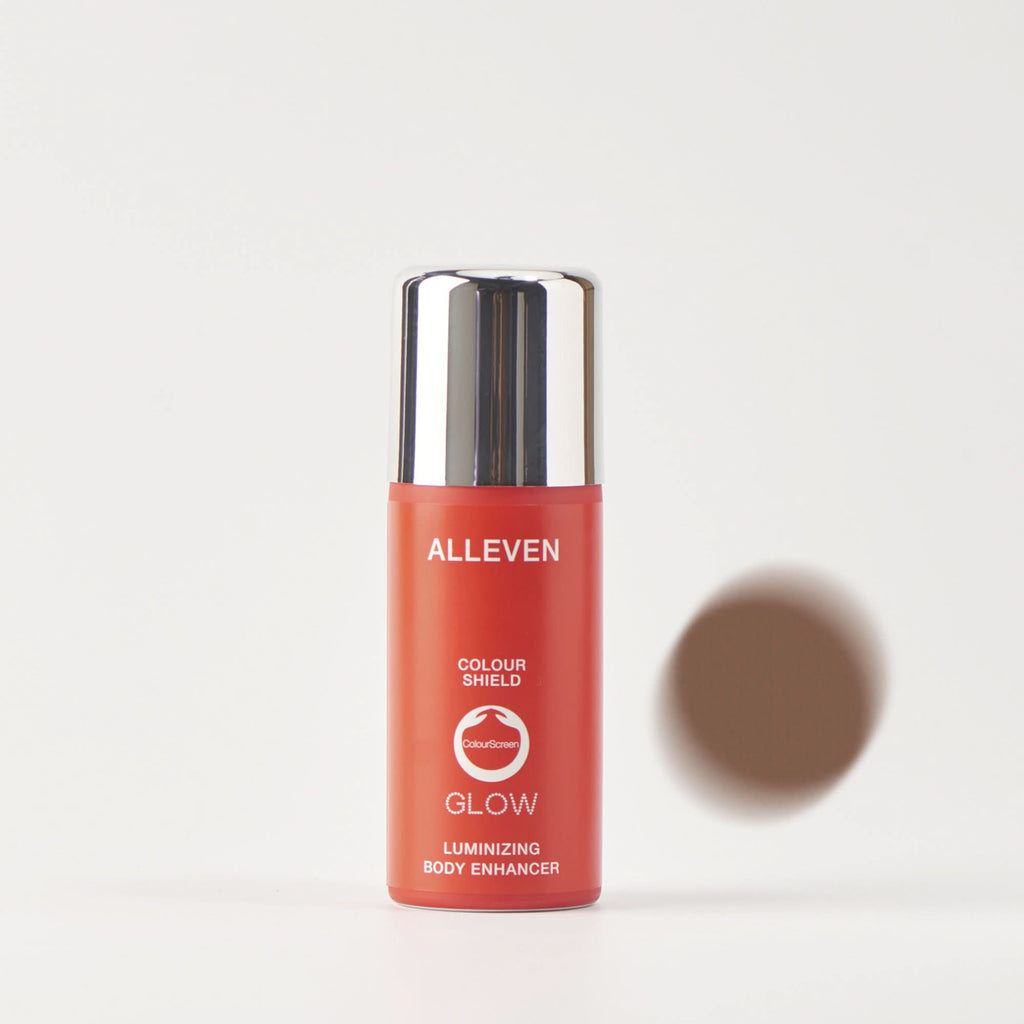 ALLEVEN Colour Shield Glow Face & Body spray in Obsidian shade, 100ml bottle
