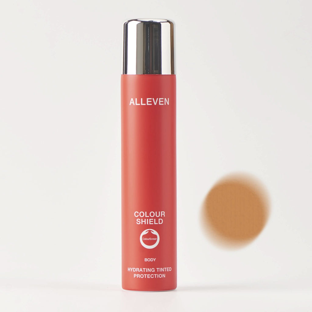 ALLEVEN Colour Shield Body Spray in Amber 100ml bottle for airbrush body foundation