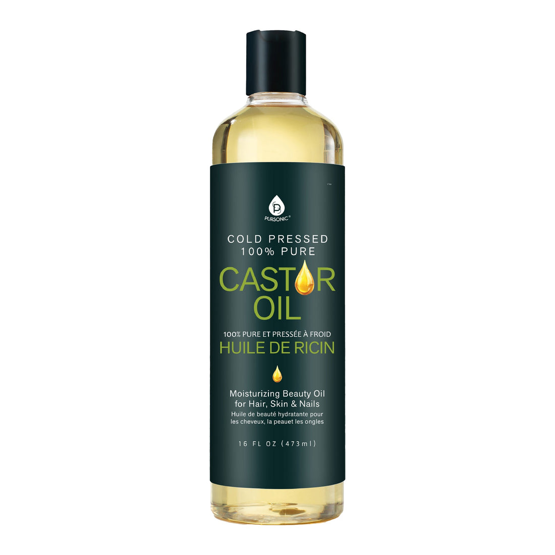 Pursonic Natural Beauty Trio: Fractionated Coconut, Sweet Almond & Castor Oil