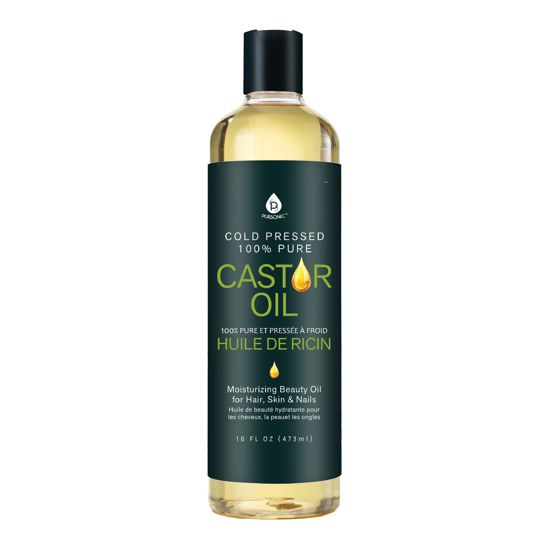 Pursonic Natural Beauty Trio: Fractionated Coconut, Sweet Almond & Castor Oil