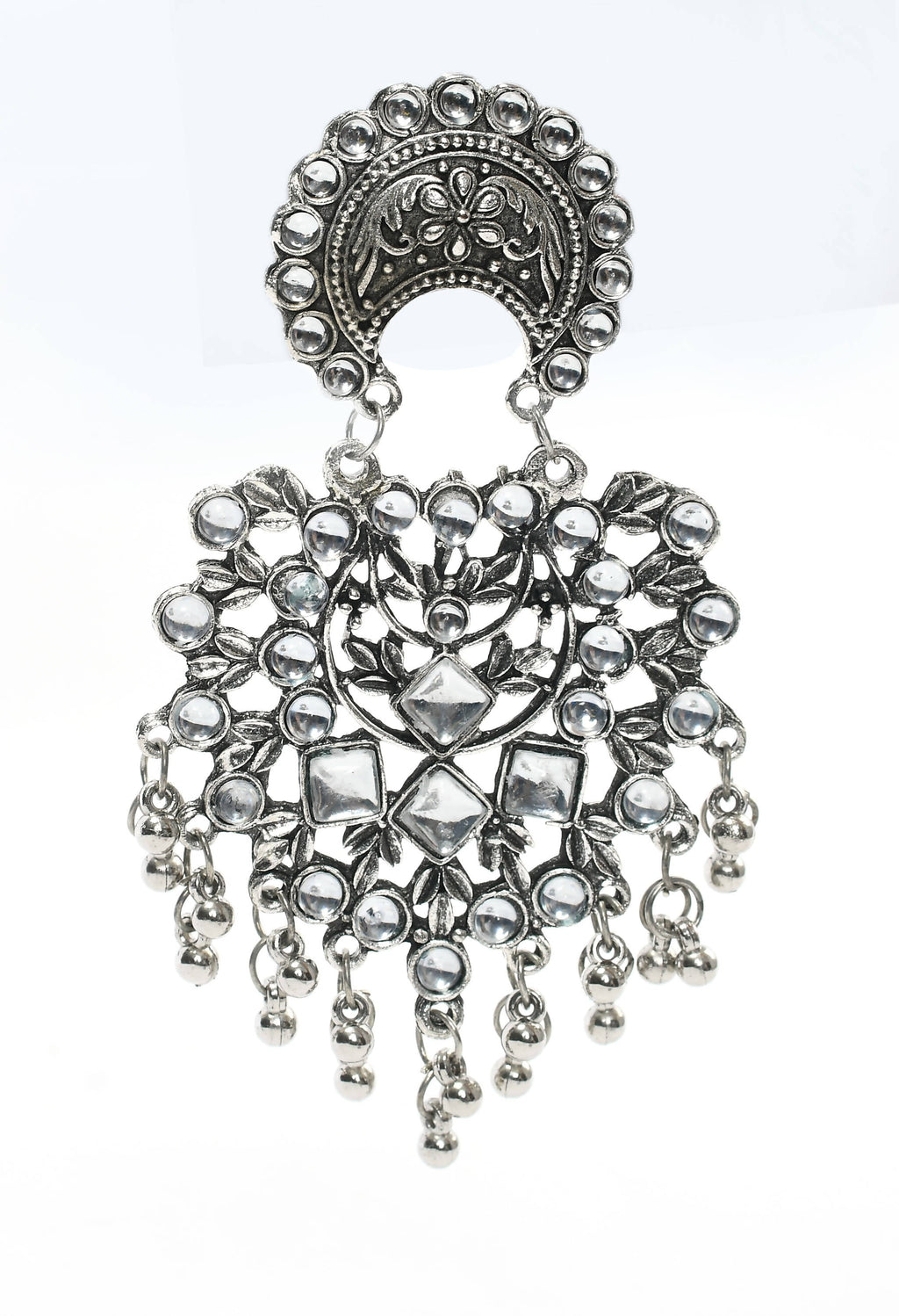 Silver Base Kundan Earrings for Elegant Ethnic Jewelry Lovers