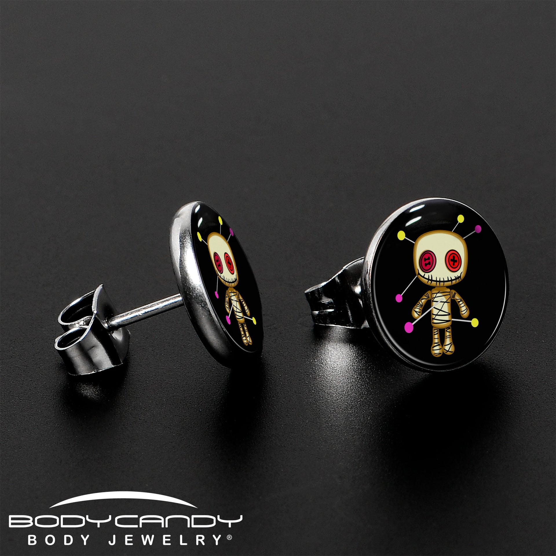 Voodoo Doll Stud Earrings by Onyx O