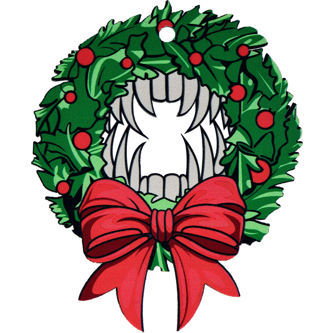 Wood Vampire Wreath Christmas Ornament Holiday Gothic Decor - Image 4