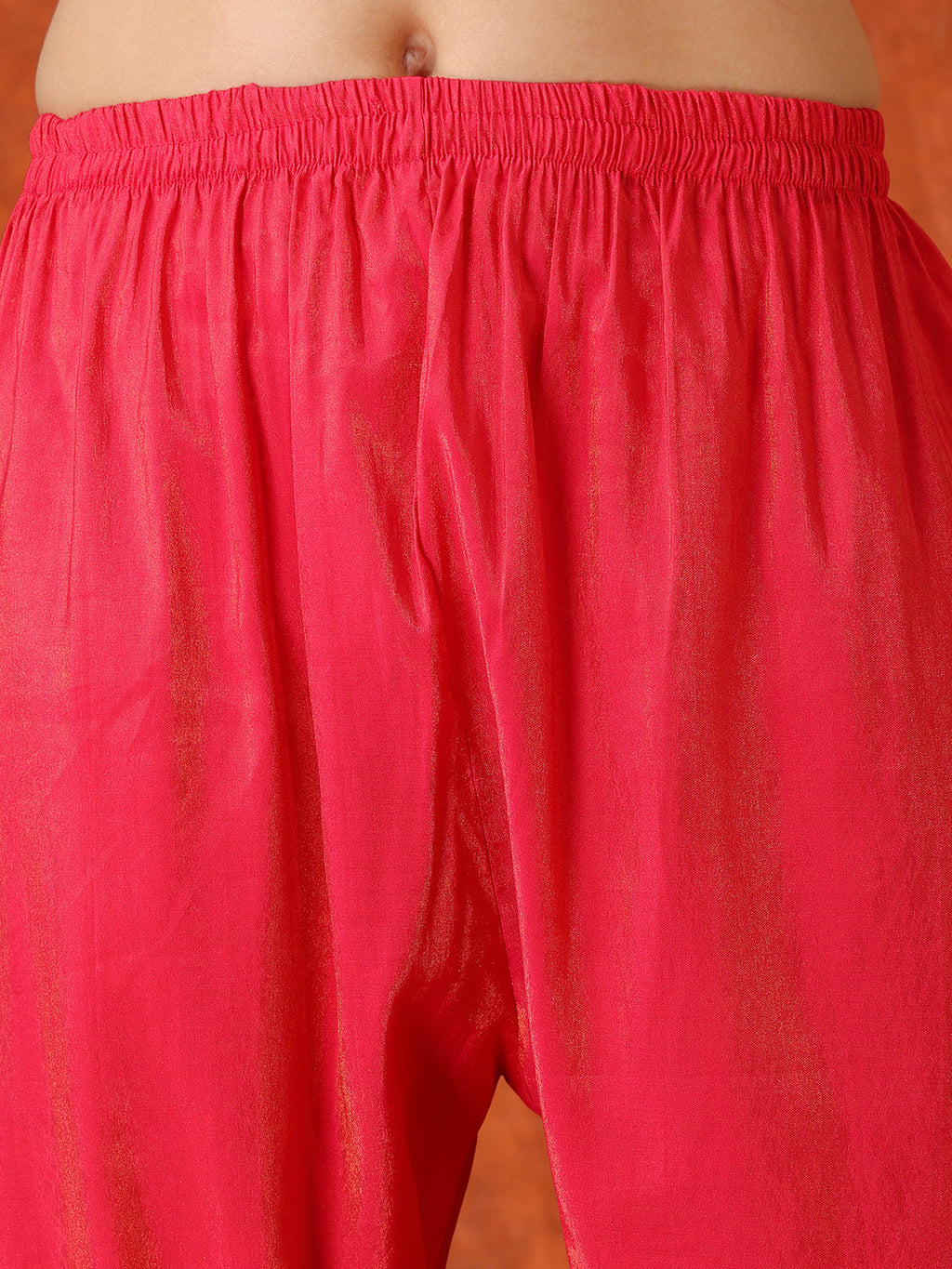 Pink Sequin Embroidered Kurta Set with Organza Dupatta