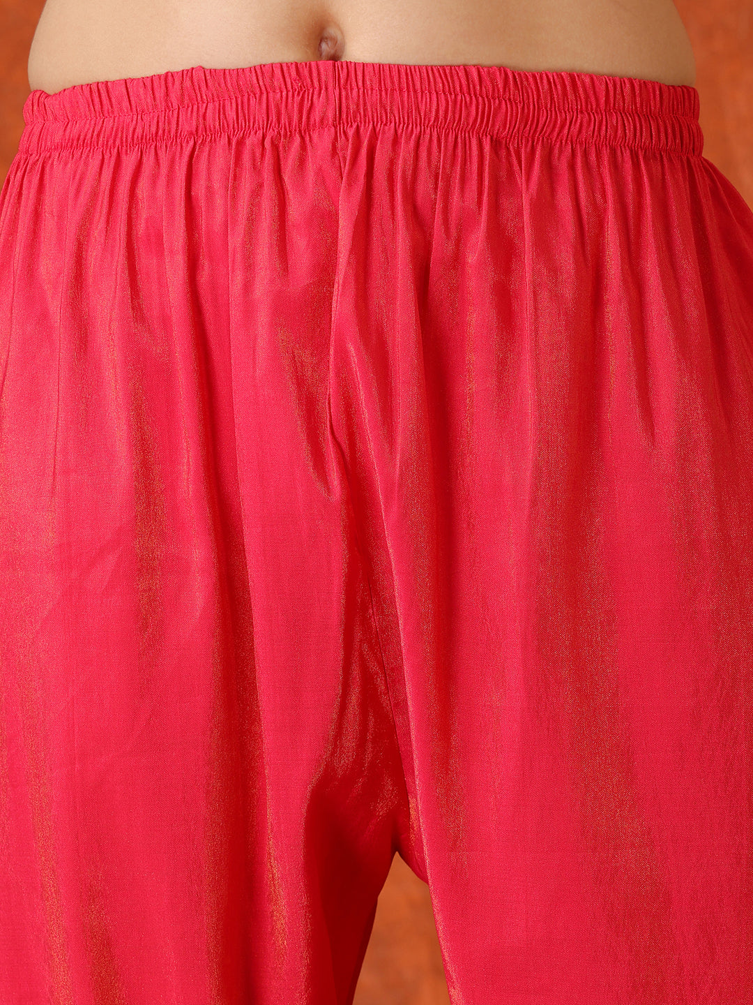 Pink Sequin Embroidered Kurta Set with Organza Dupatta