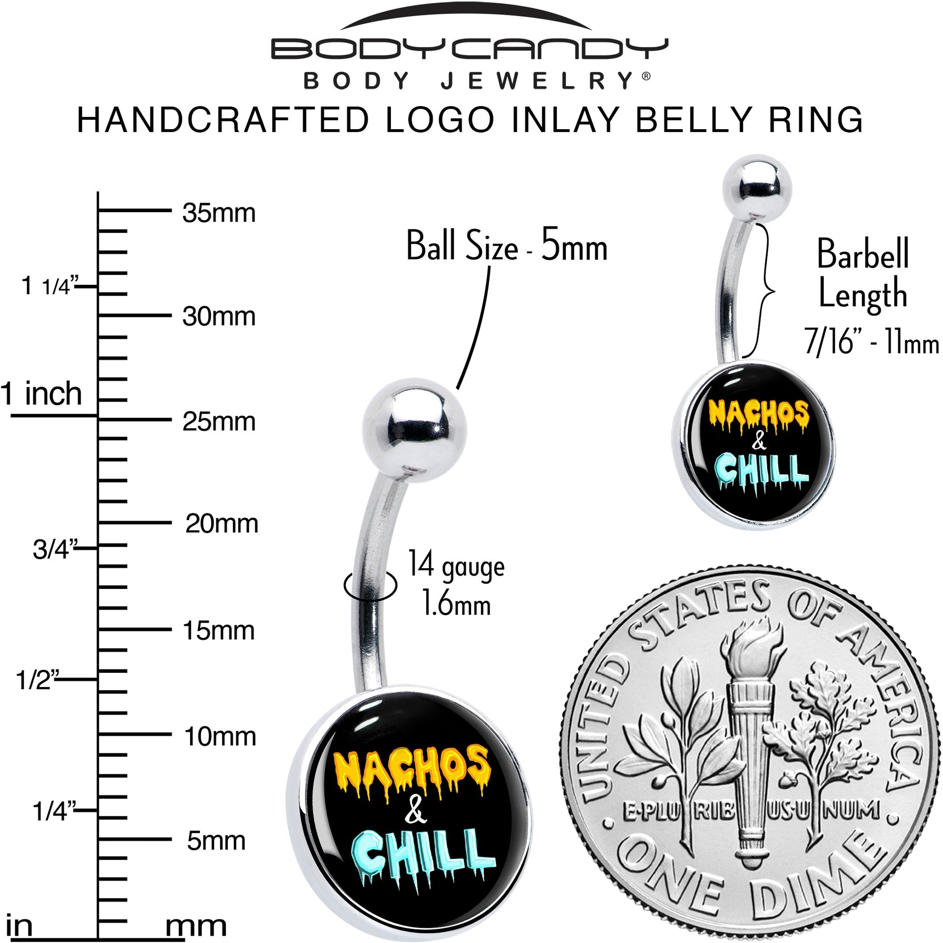Nachos and Chill Belly Ring by Onyx O