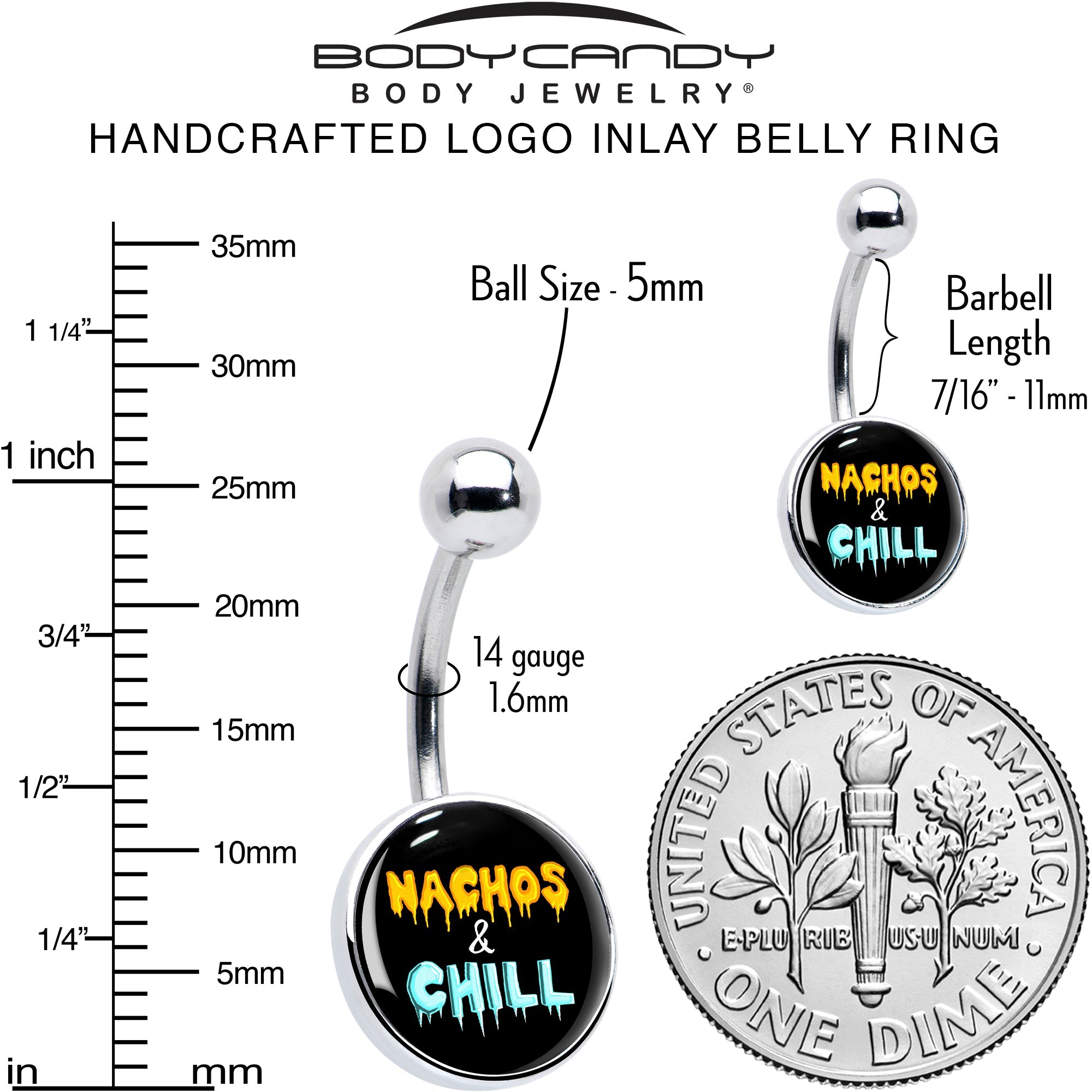 Nachos and Chill Belly Ring by Onyx O