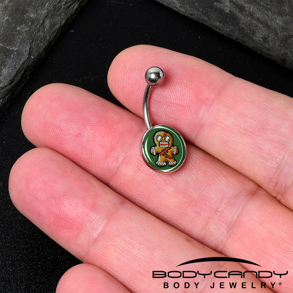 Zombie Gingerbread Man Christmas Belly Button Ring - Image 2