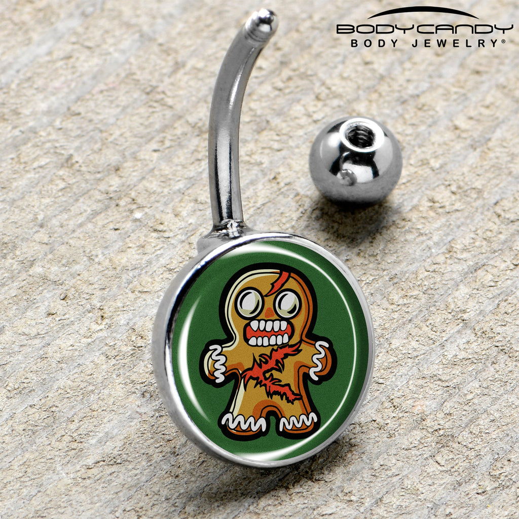 Zombie Gingerbread Man Christmas Belly Button Ring - Image 4