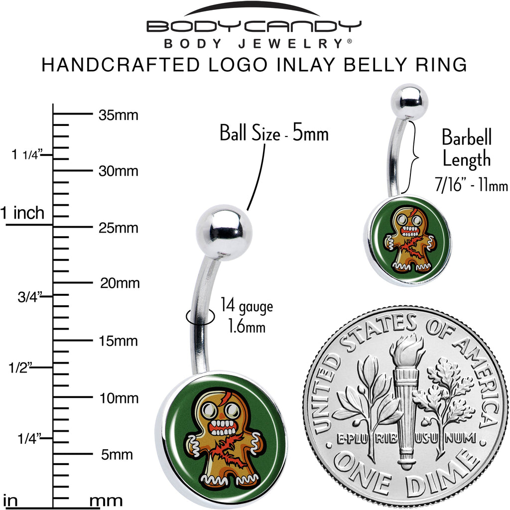 Zombie Gingerbread Man Christmas Belly Button Ring - Image 6