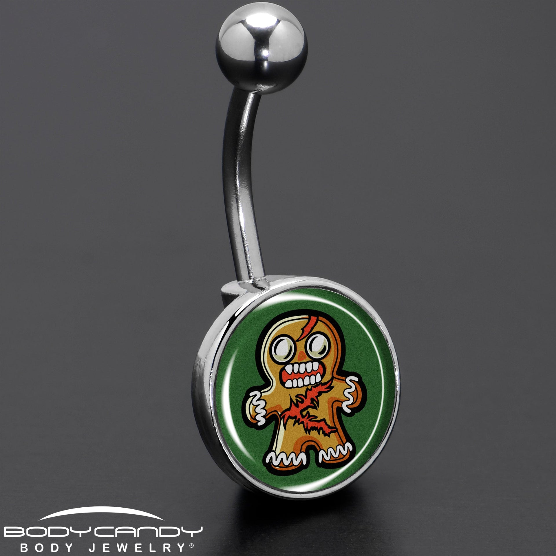 Zombie Gingerbread Man Christmas Belly Button Ring - Image 8