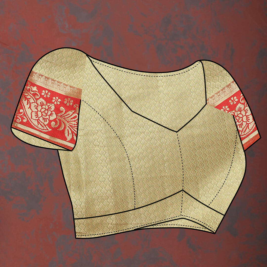 Seagreen Cotton Saree with Zari Weaving Design and Silk Blouse