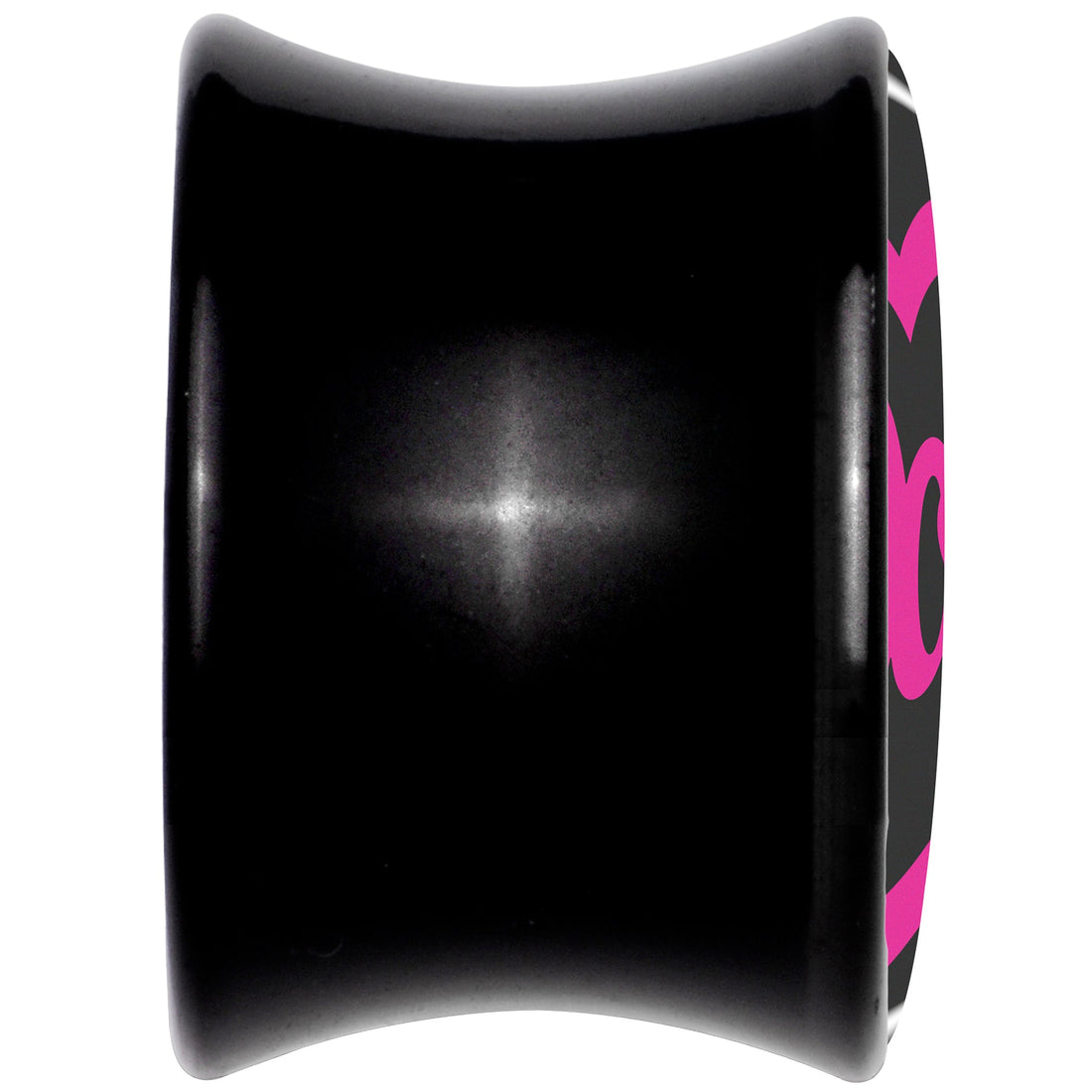 Hollow Heart Doll Word Black Acrylic Saddle Plug Set by Onyx O
