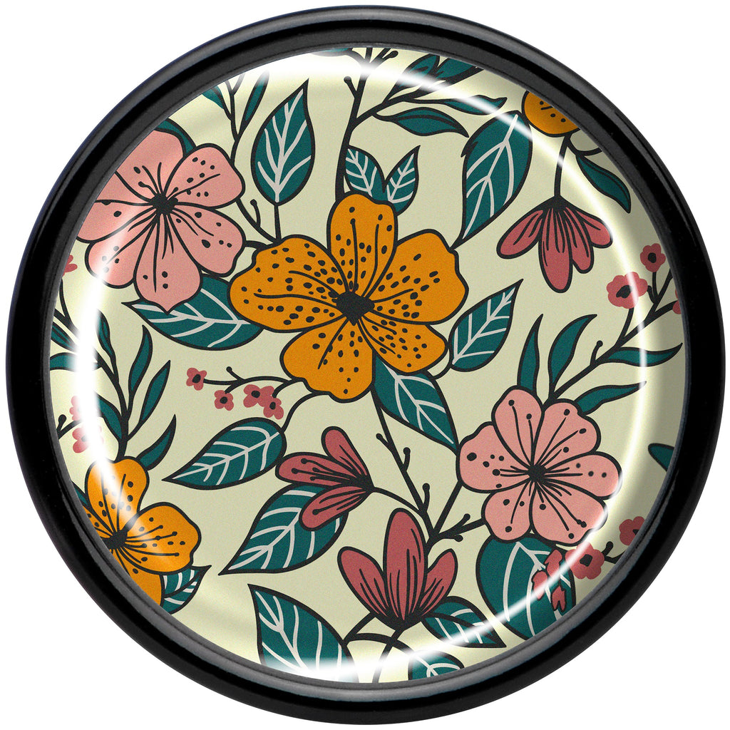 Wildflower Black Acrylic Saddle Plug Set for Ear Stretching