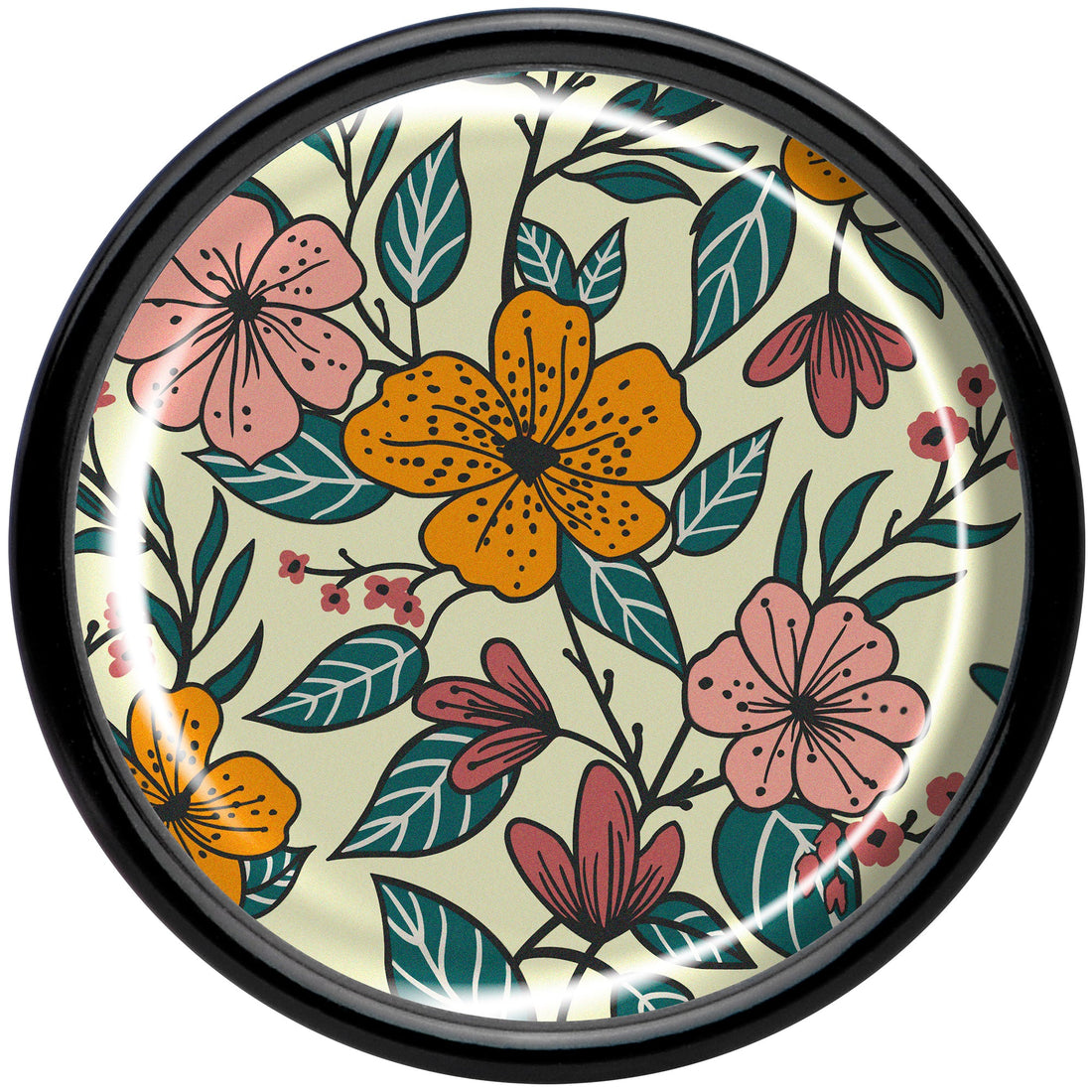 Wildflower Black Acrylic Saddle Plug Set for Ear Stretching
