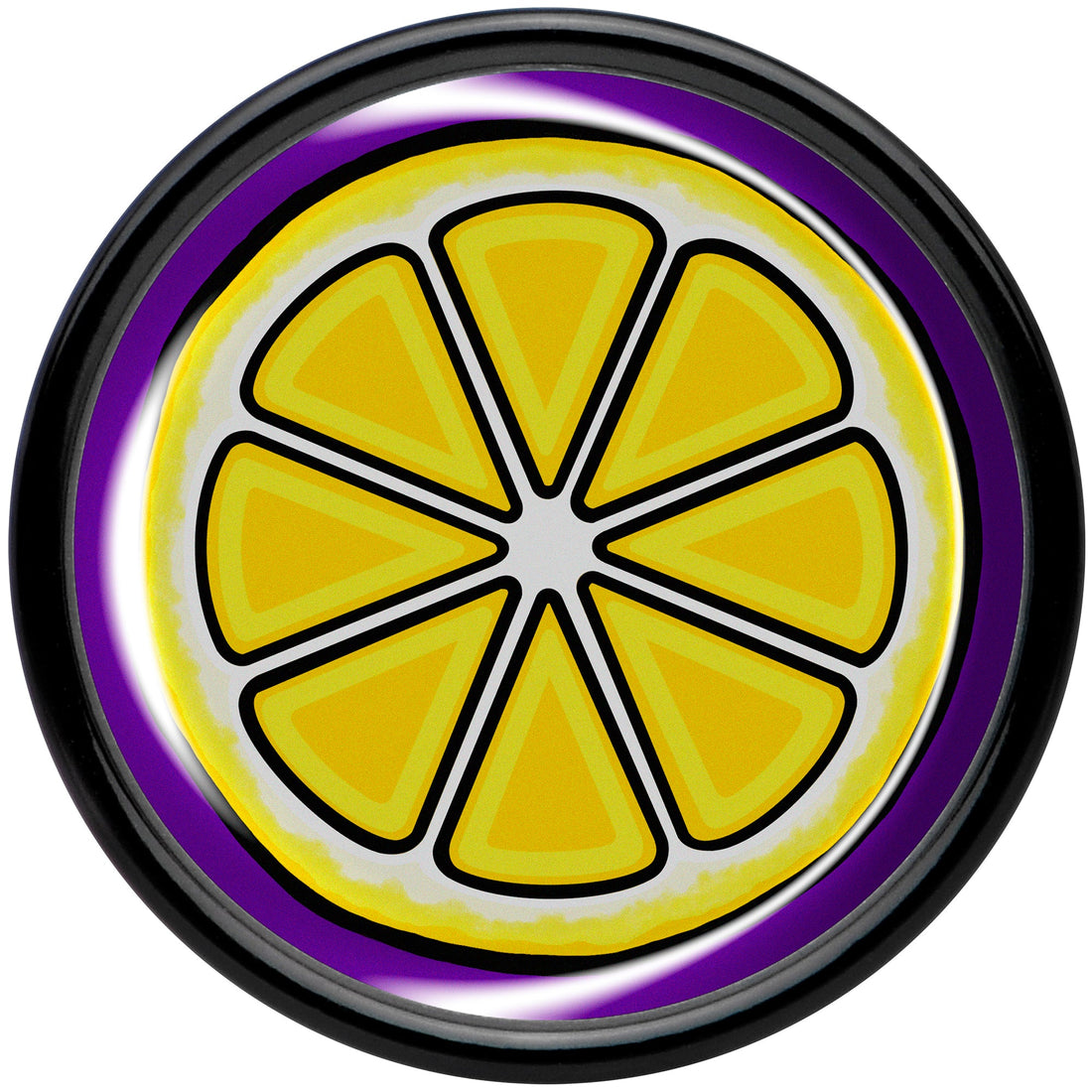Yellow Slice of Lemon Black Acrylic Saddle Plug Set by Onyx O