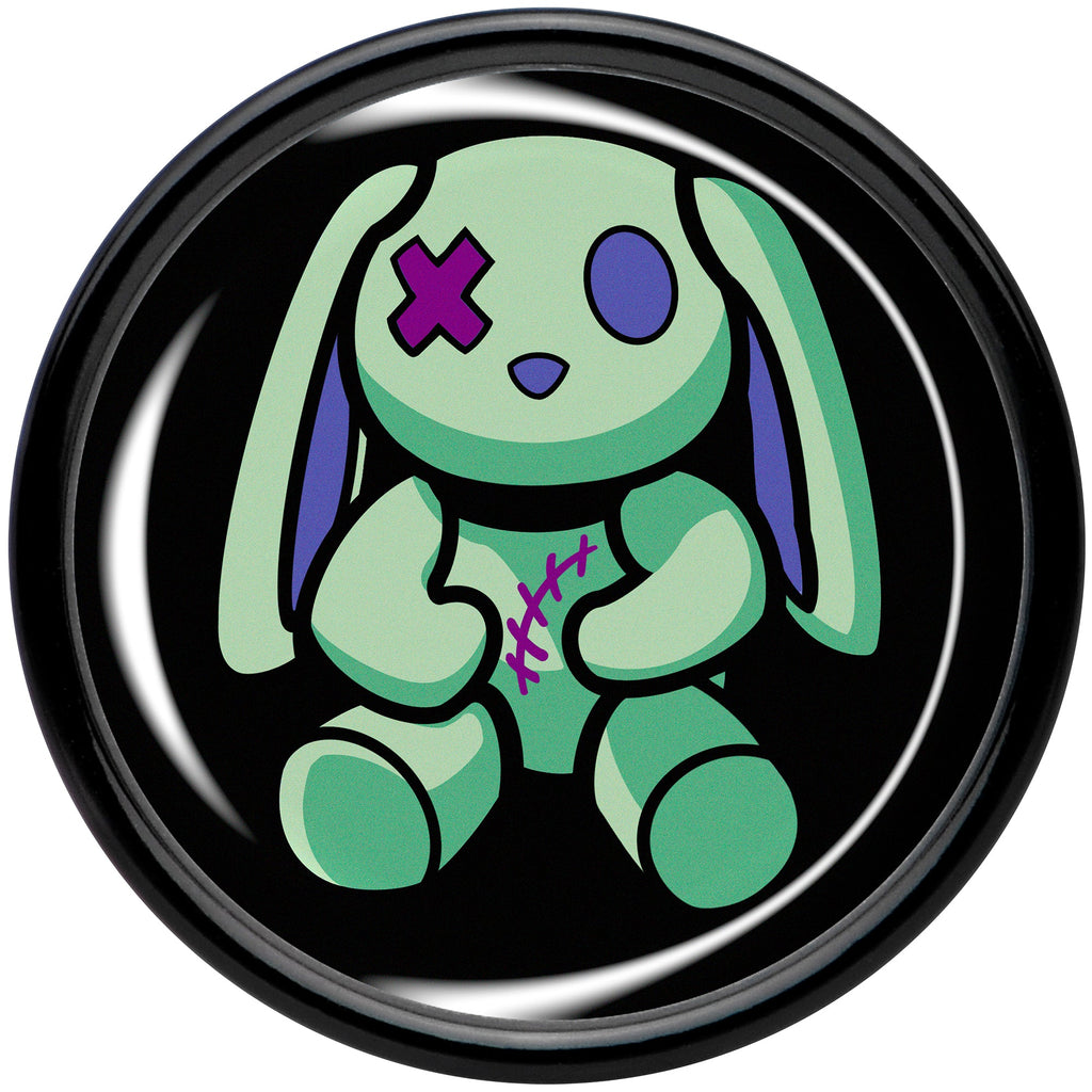 Zombie Bunny Black Acrylic Saddle Plug Set for Stretched Lobes - Image 4