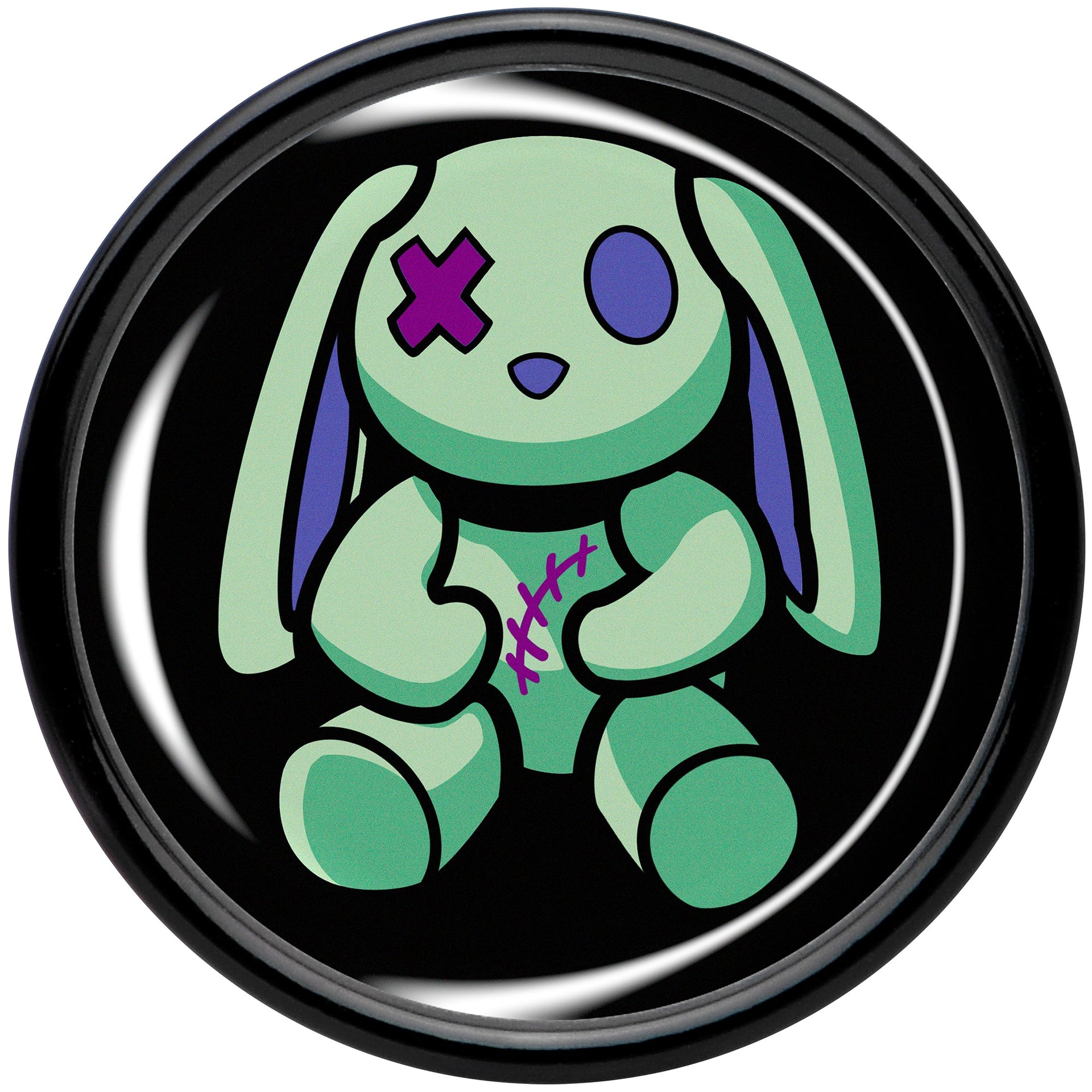 Zombie Bunny Black Acrylic Saddle Plug Set for Stretched Lobes - Image 4