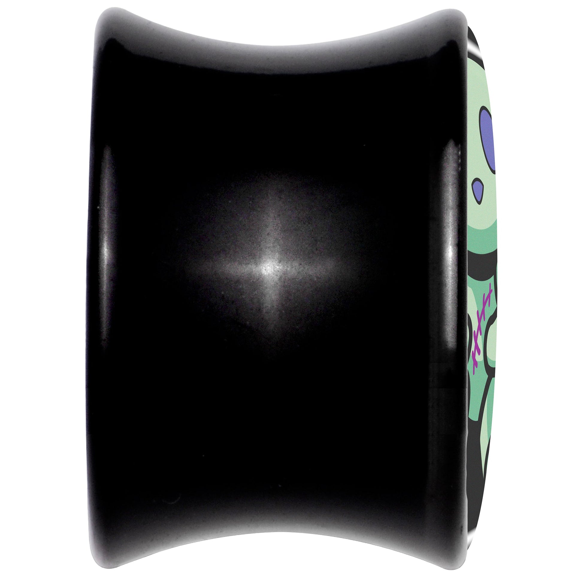 Zombie Bunny Black Acrylic Saddle Plug Set for Stretched Lobes - Image 5