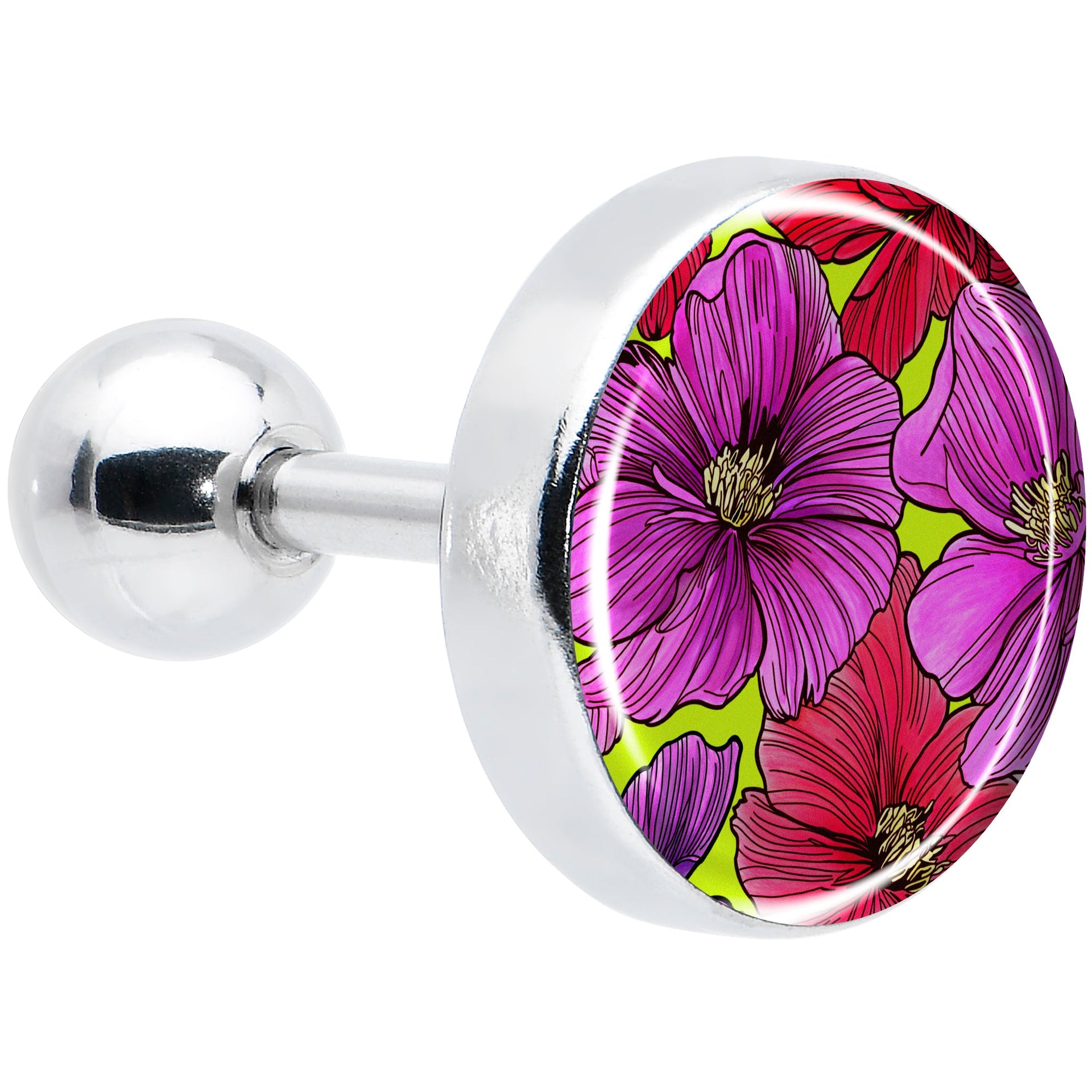16G 1/4 Blossom Creation Tropical Floral Flowers Cartilage Earring by Onyx O