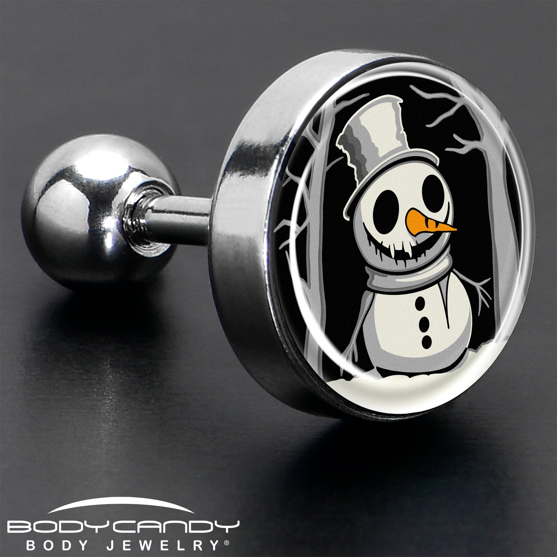 Christmas Holiday Spooky Snowman Tragus Cartilage Earring by Onyx O
