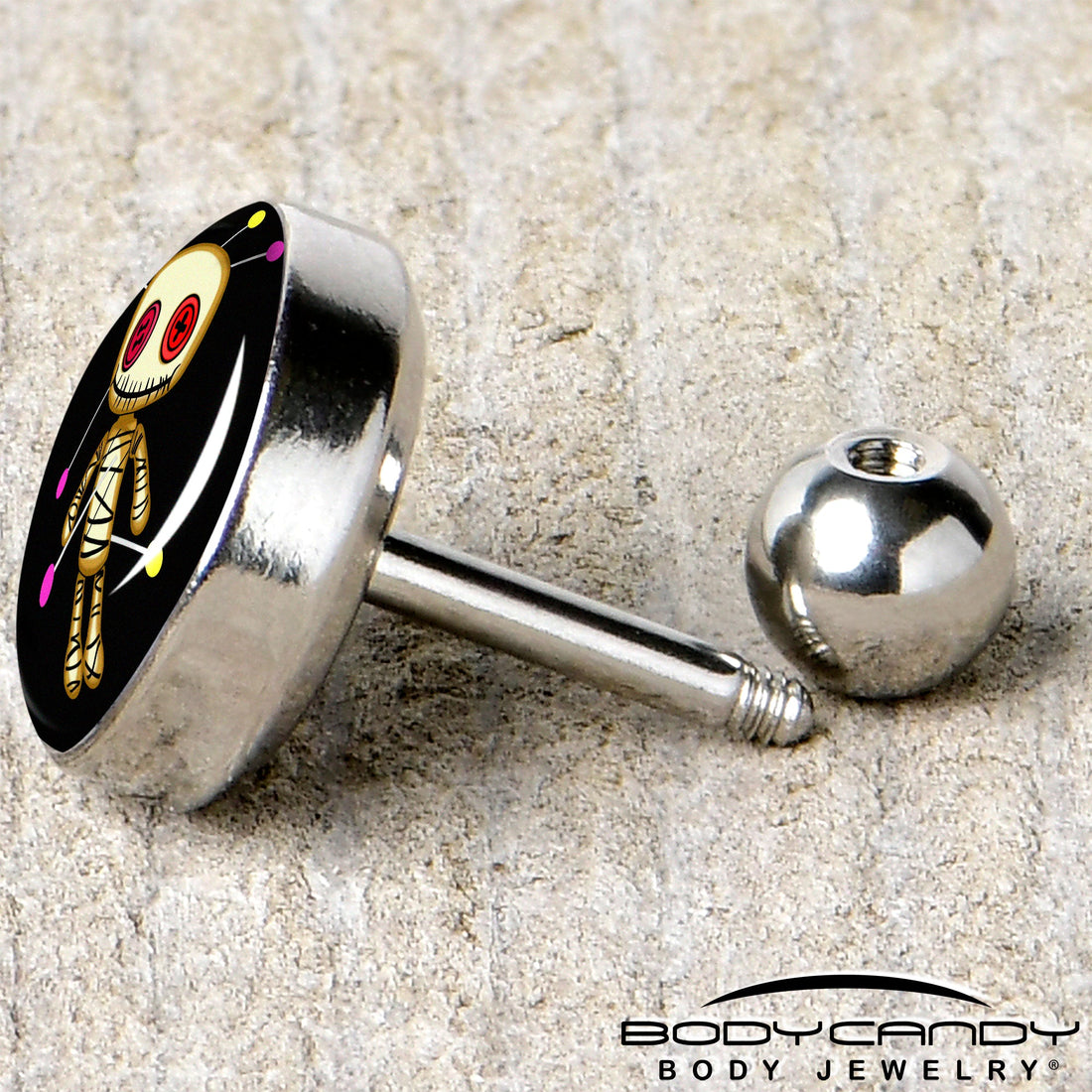16G 1/4 Voodoo Doll Tragus Cartilage Earring by Onyx O