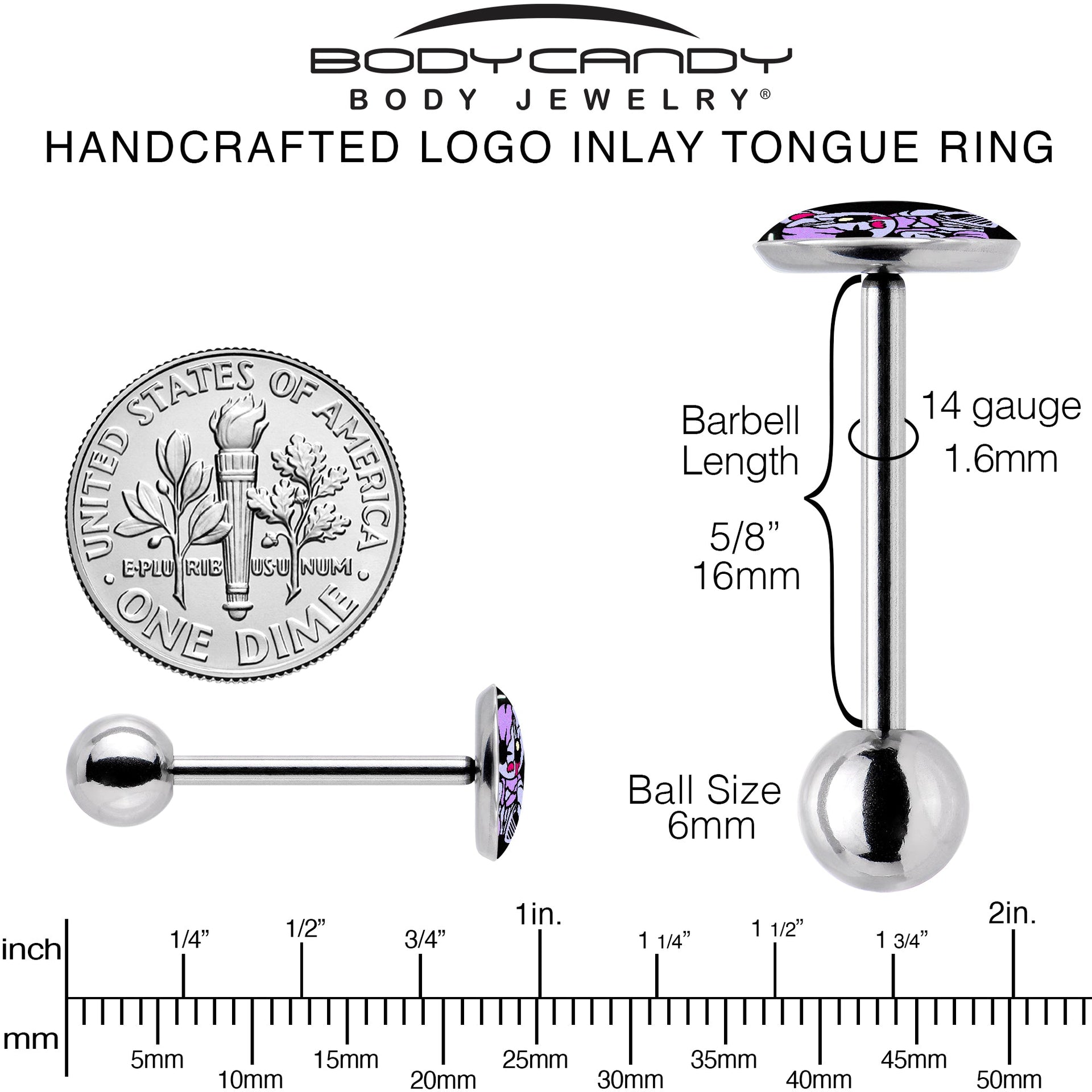 Attitude Teddy Bear Barbell Tongue Ring by Onyx O