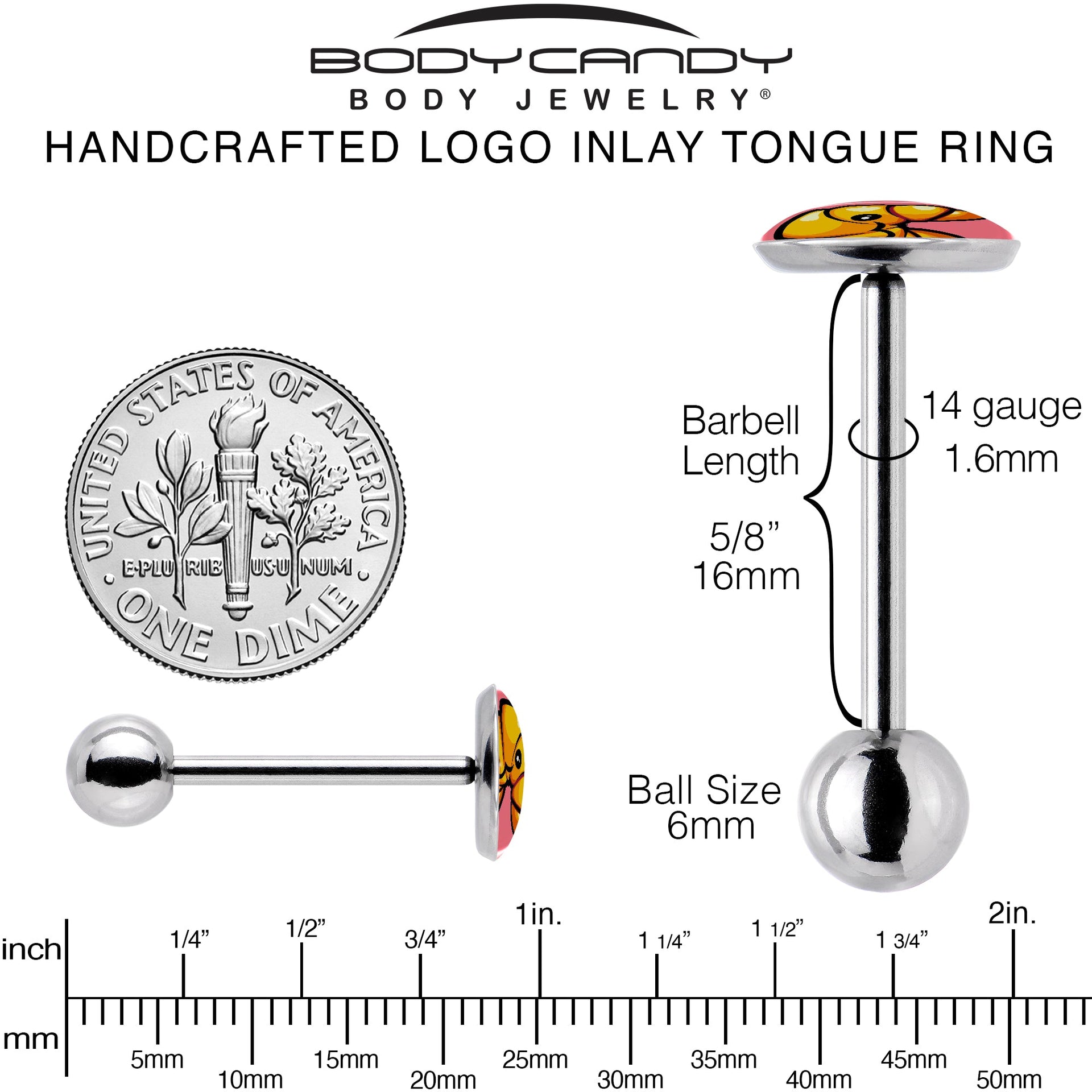 Quaso Croissant Barbell Tongue Ring by Onyx O